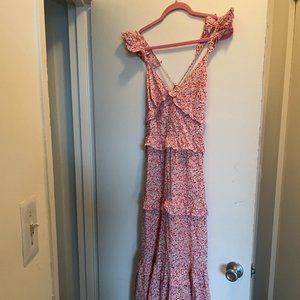 Petal and Pup Pink Aspa Floral Maxi Dress Size 4